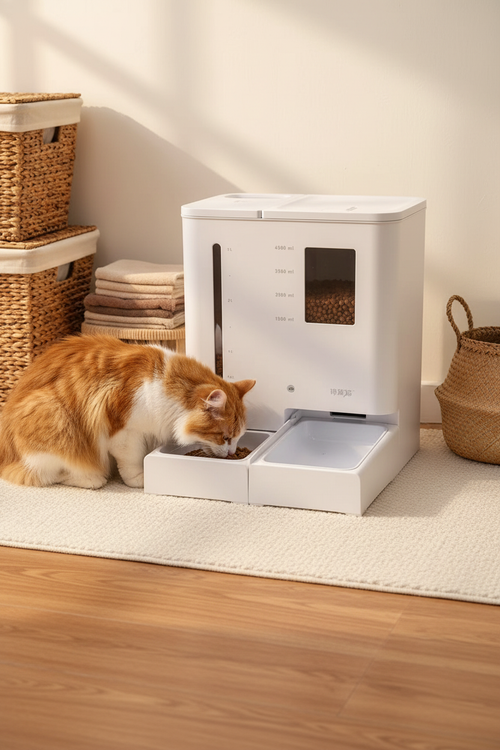 Auto Pet Feeder - Cat Eating